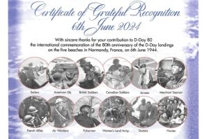 D-Day 80 - Certificate of Grateful Recognition - 2024