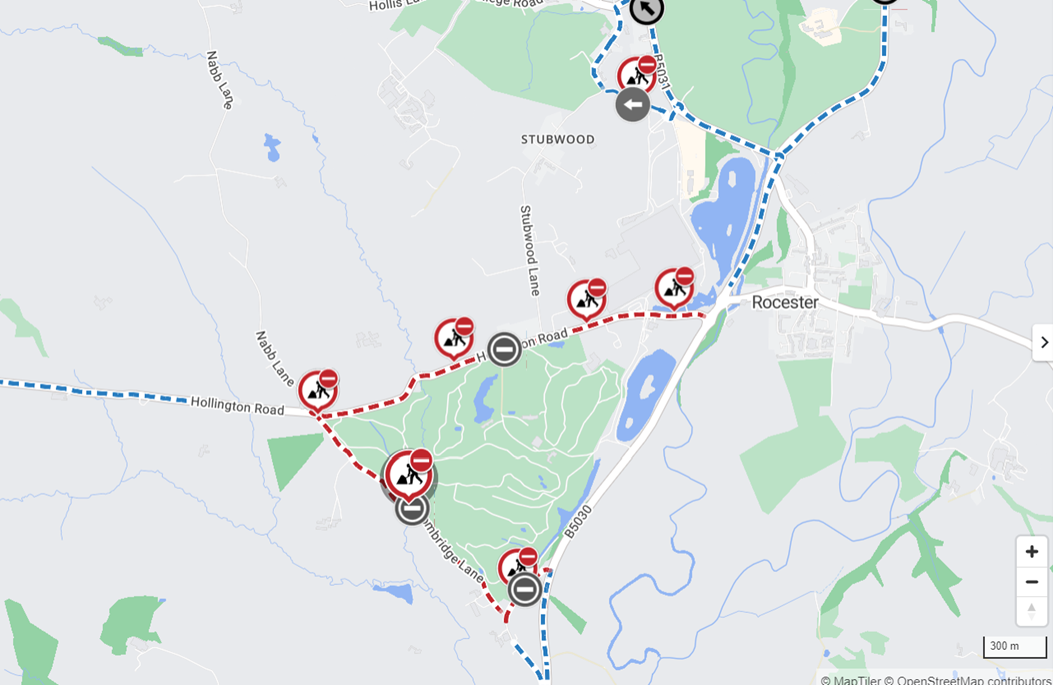 JCB Road Closure Map 2024